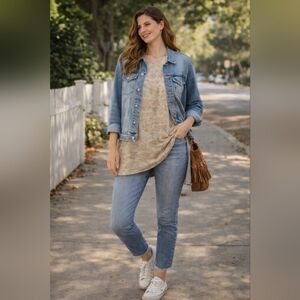 EUC Aerie Distressed Oversized Sleeveless Top Size Large